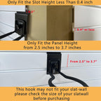 Adjustable Slatwall Hooks, Lockable Slatwall Weedeater & String Trimmer Hanger, Power Tool Hanger for Slatwall Accessories, Utility Hooks for Garage Storage - 8" 2 Pcs, Black
