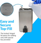 Bobrick Surface-Mounted Soap Dispenser, Vertical Tank Satin-Finish Stainless Steel (40-fl oz Capacity)