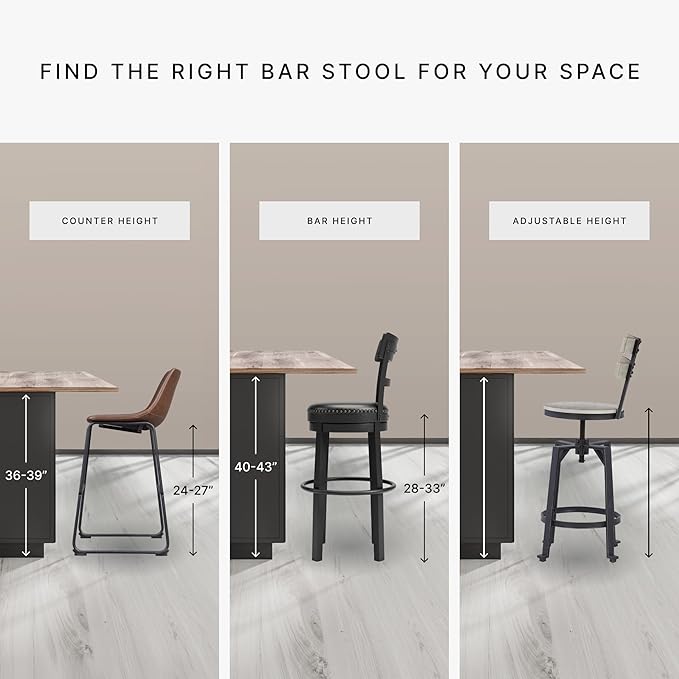 Signature Design by Ashley Caitbrook 30" Farmhouse Bar Height Upholstere...