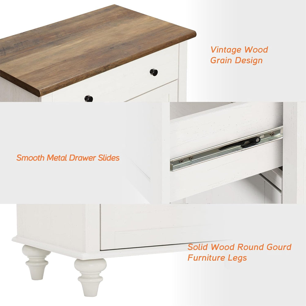 WAMPAT 34’‘ White Buffet Cabinet with Doors and Drawer, Wood Kitchen Storage ...