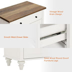 WAMPAT Farmhouse TV Stand for 100 Inch TV, 3-in-1 TV Console Table with 5 Drawers and 4 Doors, Entertainment Center for 75/80/85/90 Inch TV, Kitchen Sideboard Buffet Cabinet for Dining Room, White