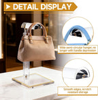 2 PCS Purse Display Stand, Handbag Stand Acrylic Purse Holder Adjustable Height Bag Rack Transparent Hanger Rack Curved Design Decorative for Display Handbags, Shoulder Bags and Necklaces