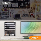 Kuntine.B 6-Tier Wall File Organizer Hanging File Organizer Cubicle Organizer Wall File Holder for Office Home, Black