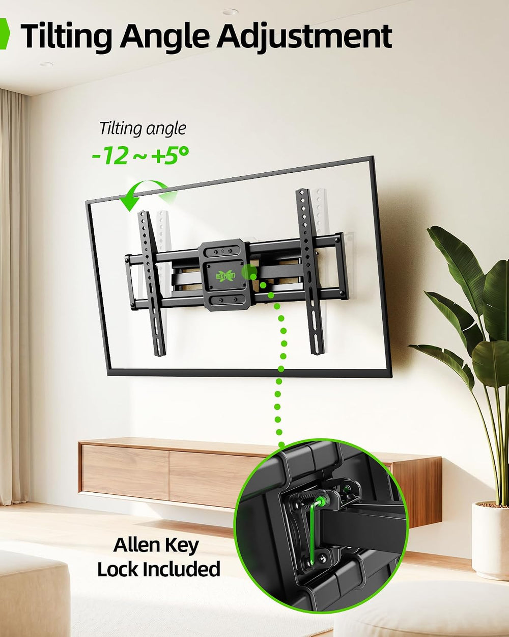 USX MOUNT Full Motion TV Wall Mount for 42-82 Inch TVs up to 120lbs, Wall Mou...
