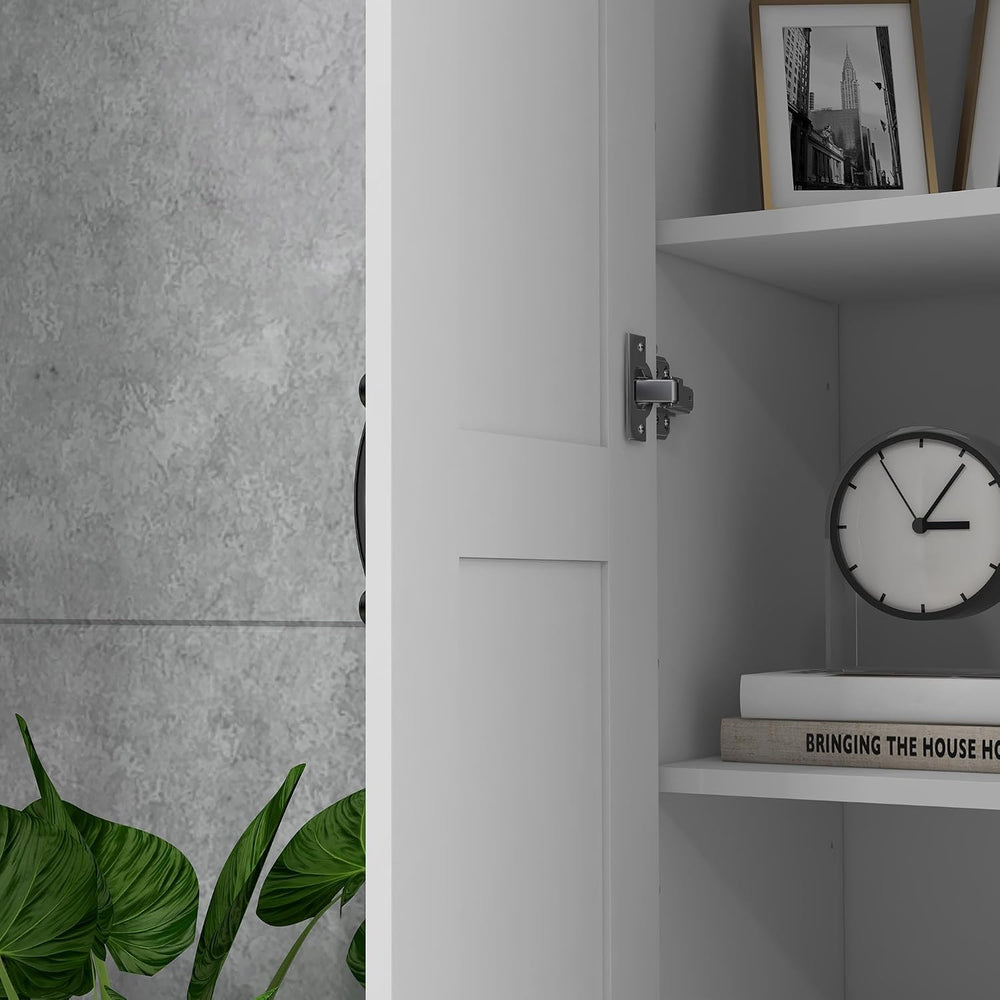 HOMCOM 69" Tall Storage Cabinet Movable Shelves Soft Close Doors White |...
