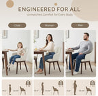 Wooden Dining Chairs Set of 2, Modern Fabric Upholstered Dining Room Chair, Kitchen Side Chairs, Farmhouse Dinner Chair with Open Back for Kitchen, Beige