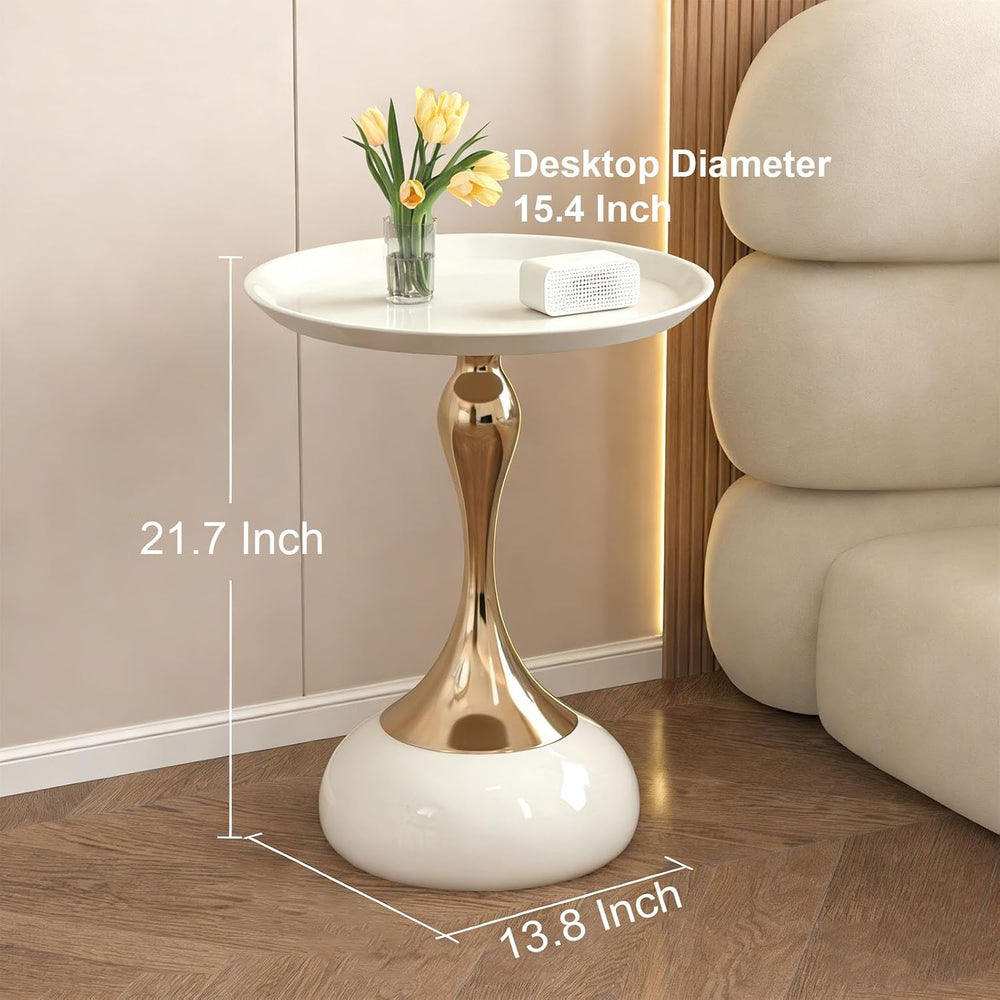 Elegant Modern Side Table Unique Hourglass Design Ideal for Living Rooms, Caf...