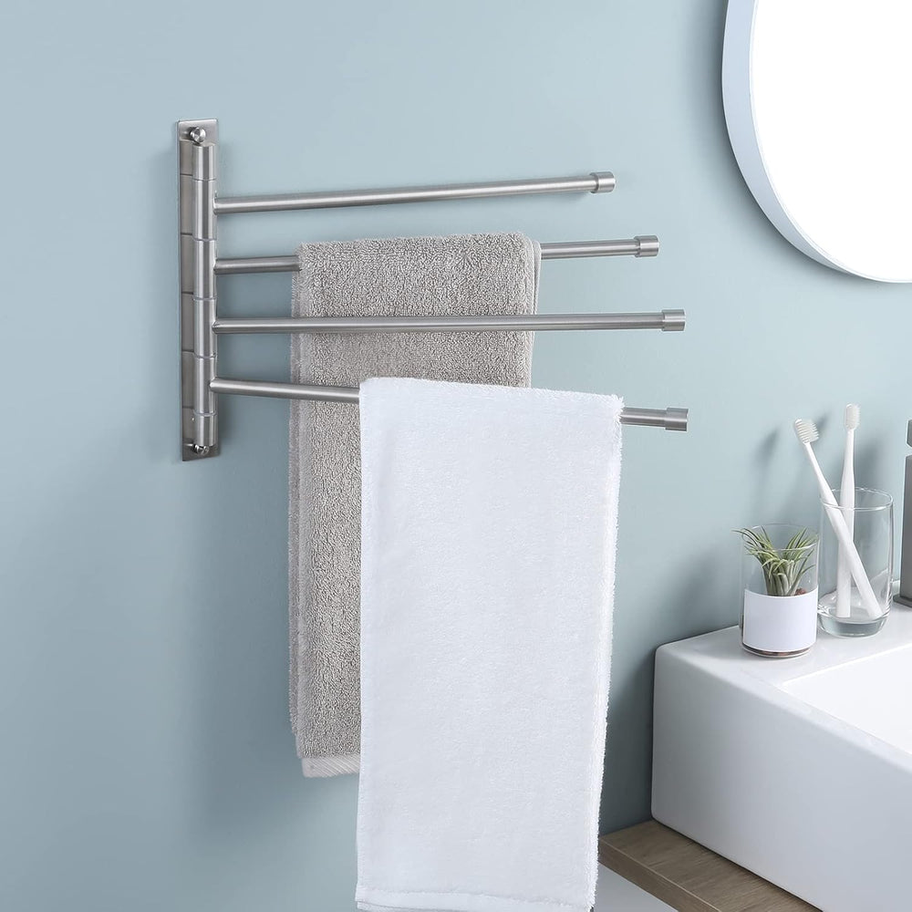 KES Swivel Towel Rack 4-Arm, Bathroom Swivel Towel Bar, Space Saving
