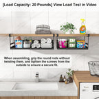 Expandable Under Cabinet Shelf Organizer with 1.25 Inches Thick Clips, Heavy Duty Extendable Under Shelf Storage Basket for Pantry or Laundry Room, Black, 2 Pack, Interior: 5.7" H x 8.54" D
