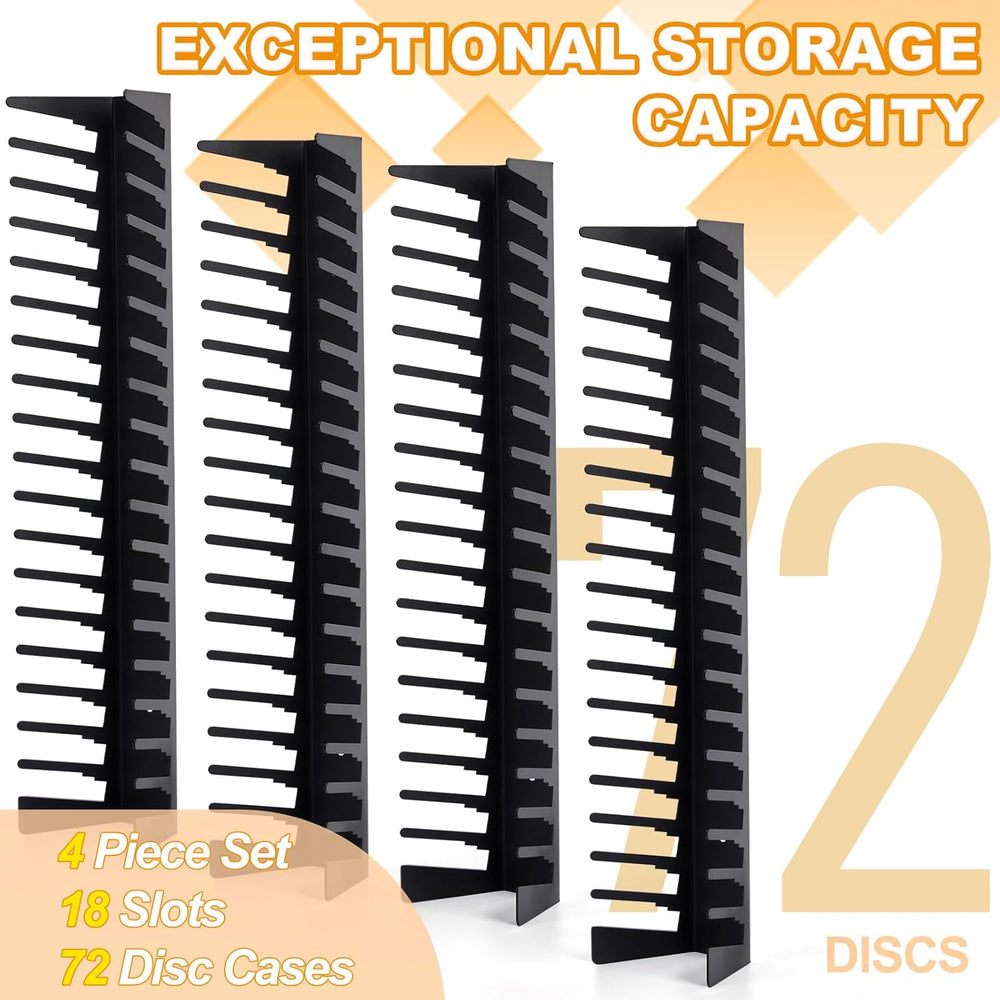 4 Pack Video Game Case Storage Wall Mount - Holds Up to 72 Disc Boxes,Metal W...