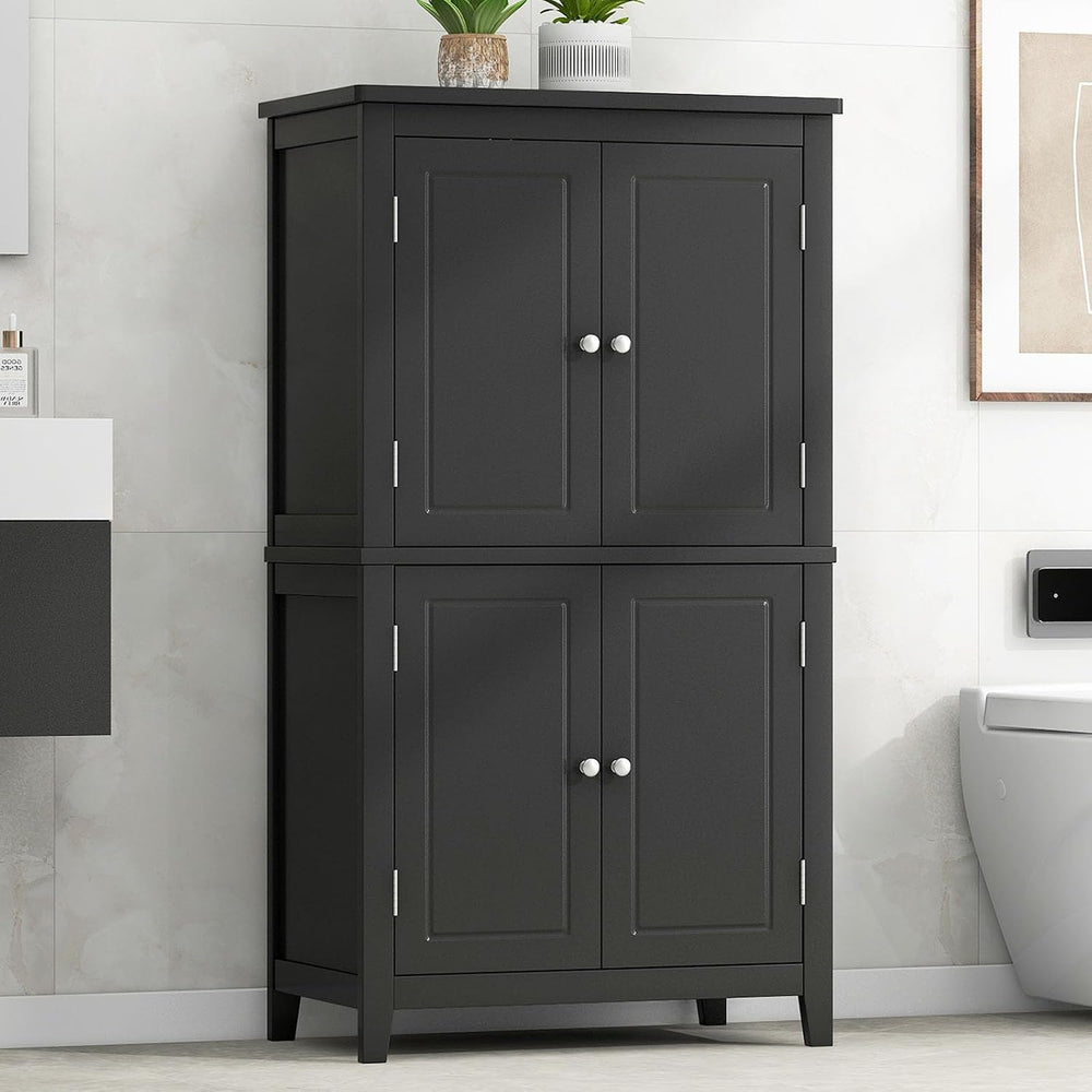 43.3" Tall Kitchen Storage Cabinet with Doors, Freestanding Pantry Cabin...