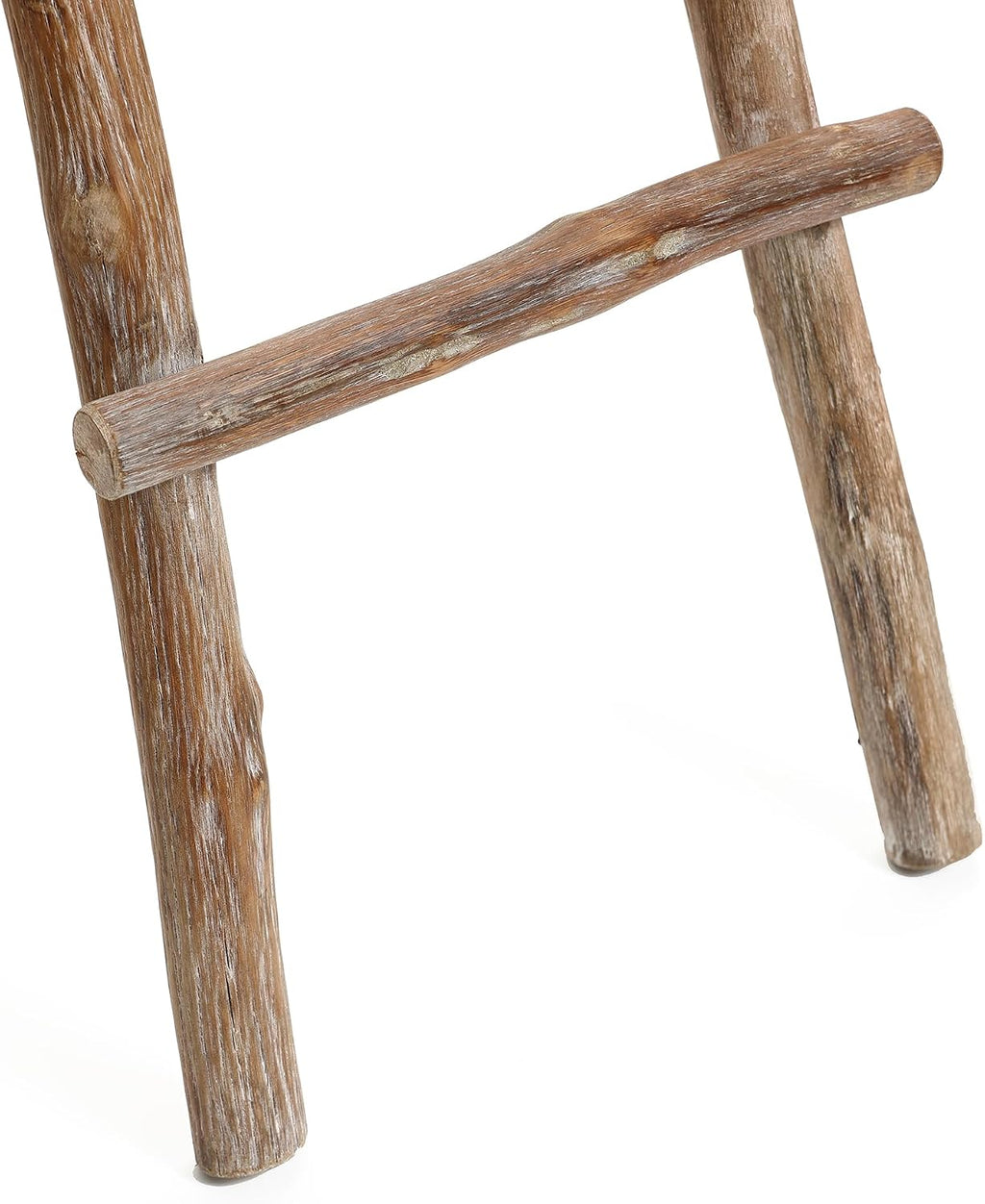 LuxenHome 60-Inch Tall Solid Wood Natural 4-Rung Blanket Ladder