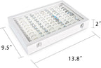 Frebeauty Ring Organizer Tray 100 Slots Ring Holder with Clear Lid Velvet Storage Box Jewelry Tray for Jewelry Store Earring Display Case for Jewelry Show Studs Box for Women(White)