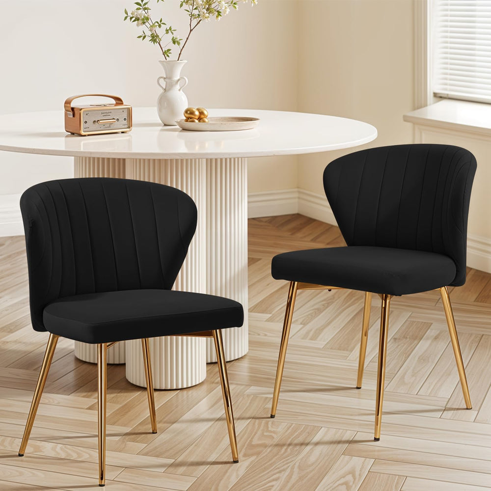 MOJAY Velvet Dining Chairs Set of 2, Modern Upholstered Dining Room Chairs wi...