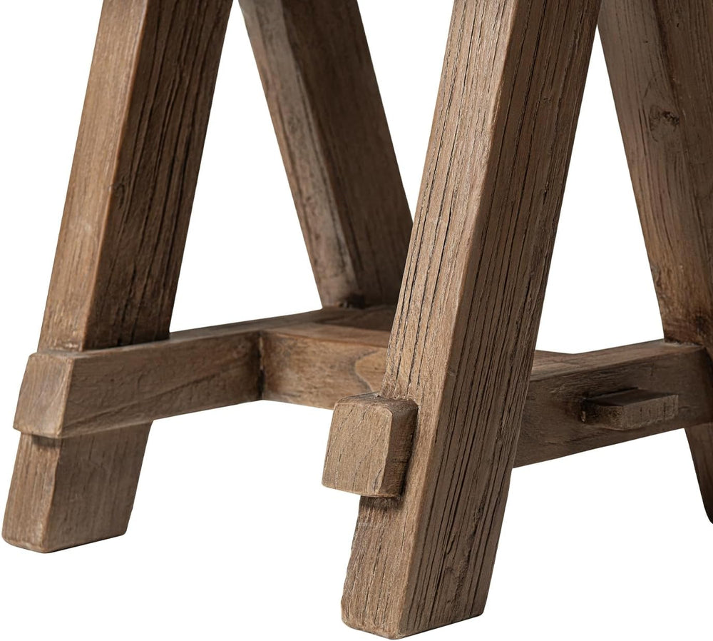 Jennifer Taylor Home Hawthorne 18” Square Reclaimed Elm Trestle Side Table, H...