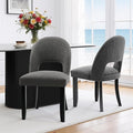 Upholstered Dining Chairs Set of 2, Mid Century Modern Dining Kitchen Chairs with Solid Wood Legs & Fabric Backret for Kitchen and Dining Rome, Grey
