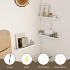 Axeman White Floating Shelves for Wall | Picture Ledge Shelf Set of 2 | Rustic Picture Shelf for Wall with Ledge | Small Floating Shelves with Lip | Photo Ledge Shelves for Books Album Records