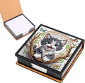 Cat Diamond Painting Kit Note Box,Memo Paper Storage Box Diamond Art,Sticky Note Holder Diamond Art,Diamond Painting Memo Pad For Office Desk. (Cat)