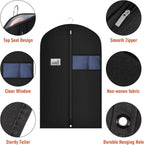 Univivi Suit Bags Garment Bag for Men Storage, 40 Inch, 10 Pack | Breathable Garment Bag, Dustproof Suit Travel Bag, Clear Window and ID Card Holder for Suits, Jackets, Shirt and Coat