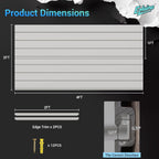 Ezlaino PVC Slat Wall Paneling 4FT x 2FT- Thickened & Durable, Waterproof, Versatile | Fits Most Slatwall Accessories (Not Included) | Ideal for Garage, Home & Store Organization, Gray