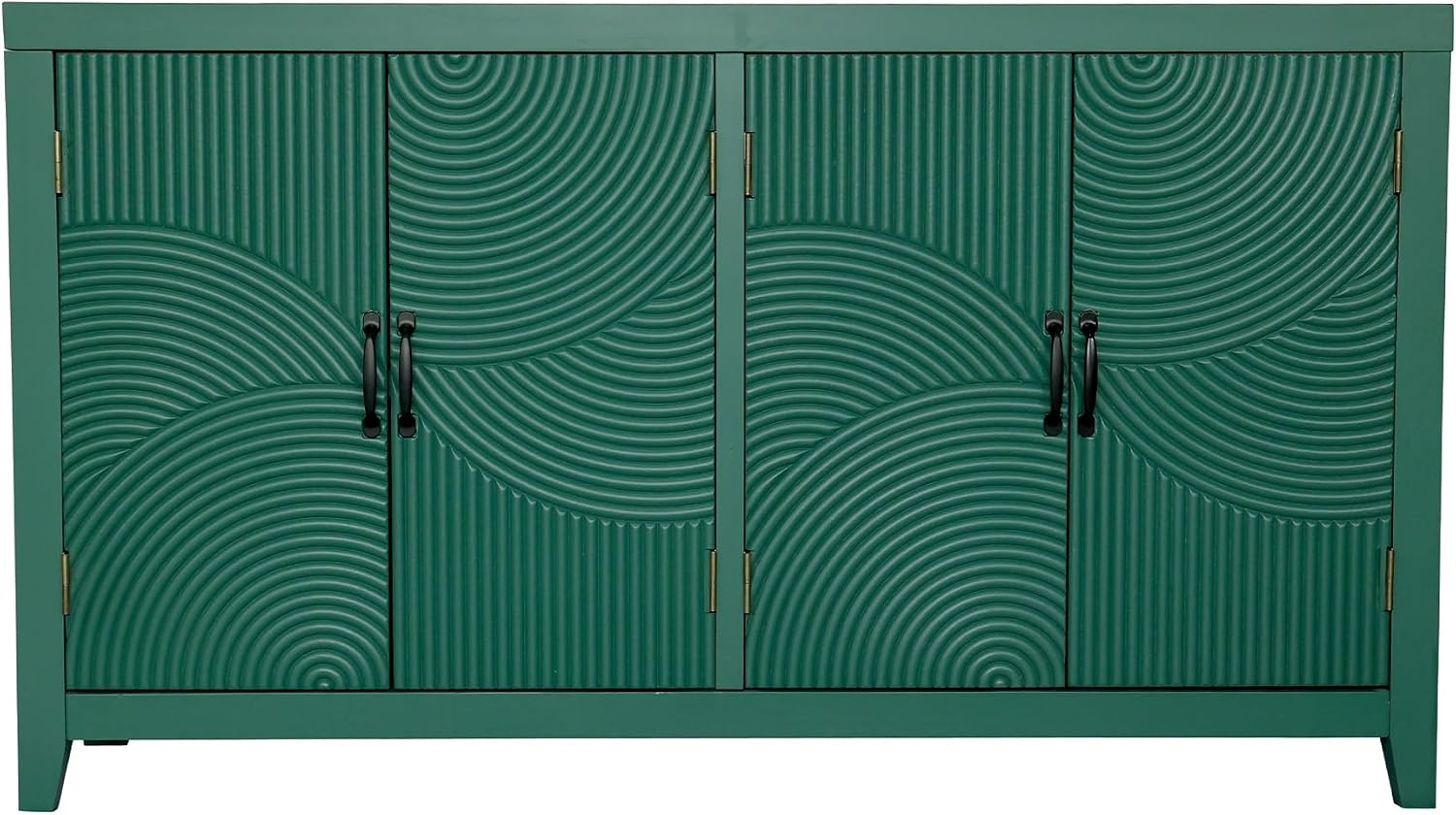 Farmhouse Accent Cabinet with 4 Doors, Mid Century Modern Pantry Cabinet, foe Entryway Living Dining Room Bedroom,for Kitchen Home