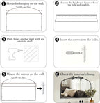 Silver Vintage Mirror - 36x24 Inch, Arched Antique Mirror with Ornate Frame for Bathroom, Living Room, Fireplace, Entryway