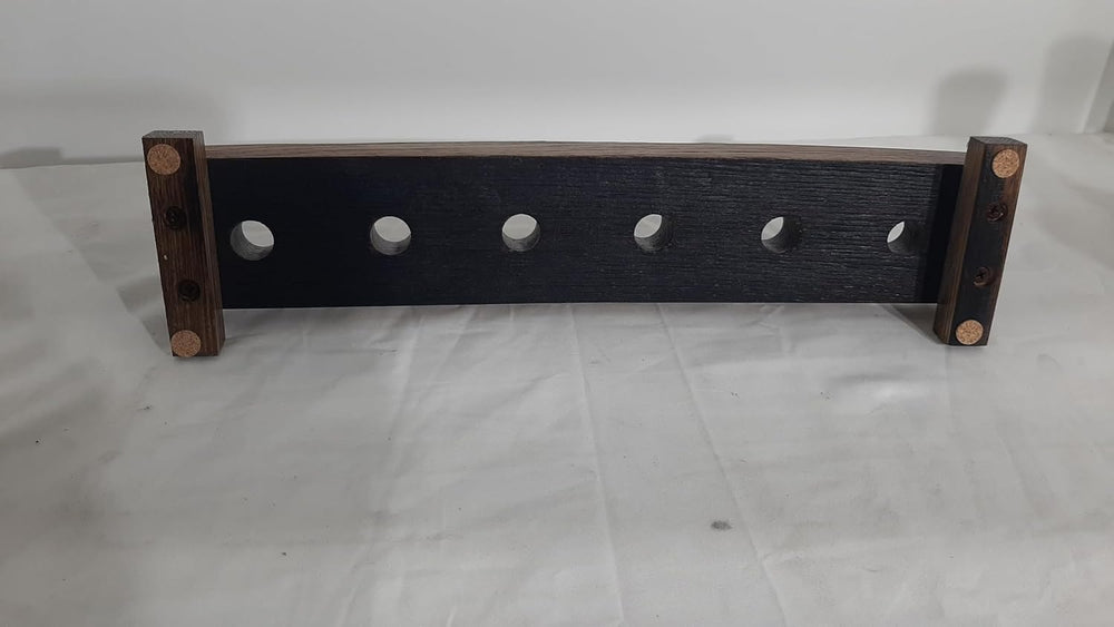 Whiskey Barrel Stave 6 Wine Bottle Stopper Display