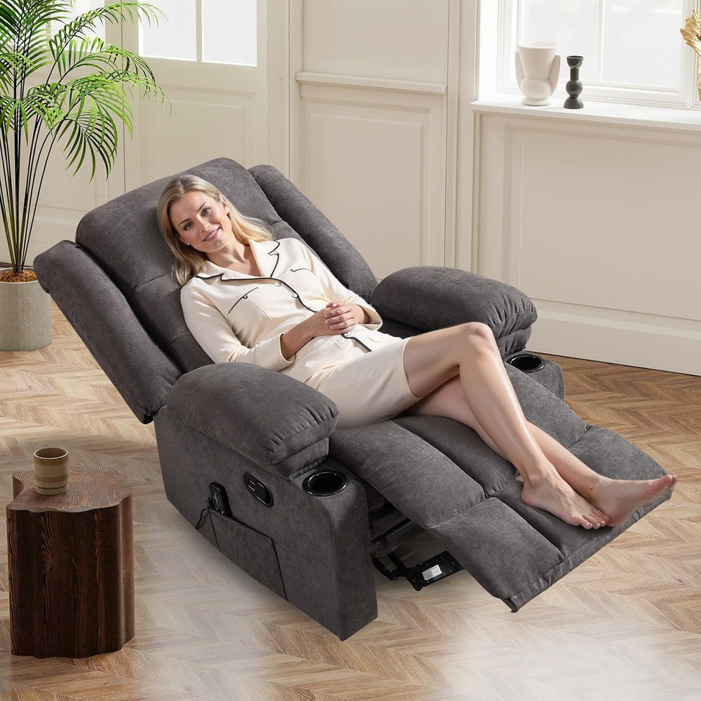 HAOMARKETS Classic Manual Recliners with Massage and Heat for Adults, Breatha...