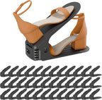 Shoe Slots Organizer, 36PCS Adjustable Double Layer Stack Shoe Rack, 50% Space-Saving Storage Rack Holder, Black