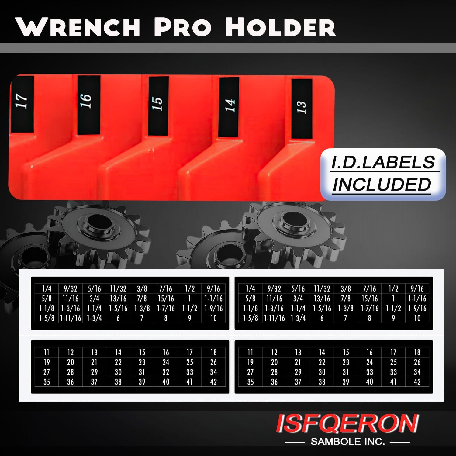 12 PC Magnetic Tool Organizer for Wrenches - Wrench Holders Organizers Set with Secure Rack Design - Toolbox Organization System for Workshop & Garage Use (Black)