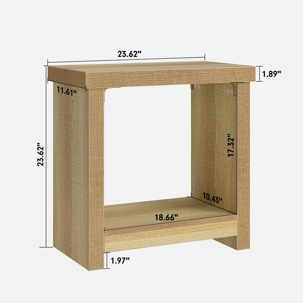 End Tables Set of 2 for Living Room, Narrow Side Tables with Storage Shelves,...