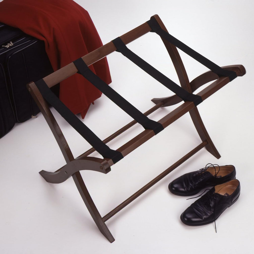 Winsome Scarlett Luggage Rack in Walnut, Sturdy Folding Suitcase and Bag Stand for Guest Room, Bedroom, Must Have Foldable Storage Essential for Guests, Small Businesses, Home