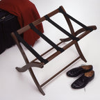 Winsome Scarlett Luggage Rack in Walnut, Sturdy Folding Suitcase and Bag Stand for Guest Room, Bedroom, Must Have Foldable Storage Essential for Guests, Small Businesses, Home