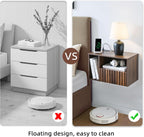 Floating Nightstand with Charging Station, Walnut Fluted Wall Mounted NightStand with Drawers, Bedside with USB Ports and Outlets, Bedroom Furniture (Set of 2)