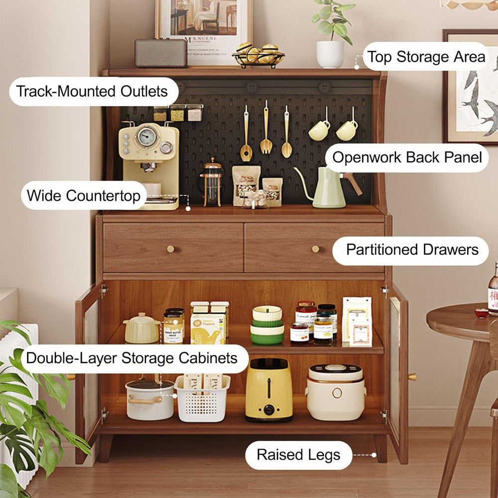 Kitchen Pantry Cabinet, Tall Storage Cabinet with Drawer, Freestanding Kitche...
