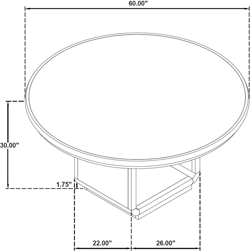 Coaster Home Furnishings - Leandro - Wood - Round Dining Table with Pedestal ...