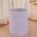 Large Woven Laundry Basket Hamper,100L Cotton Rope Storage Bin for Blankets,Toys and Clothes,Decorative Tall Nursery Hamper for Living Room,Baby Nursery,Bathroom and Bedroom,Purple