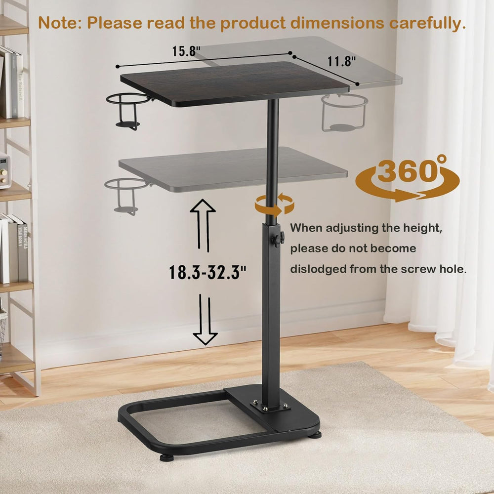 facka Adjustable C-Shaped TV Tray Table 18-32 Inch Height Couch Table | 15.8 ...