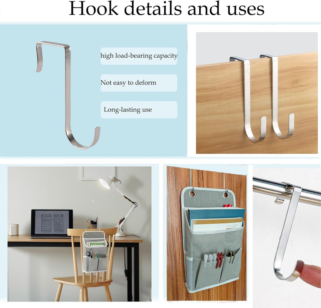 Hanging Basket for Organizing, Wall Organizer with Pockets and Over The Door Organizer，Can for Home, Closet, Office and Camper (2 Grey)