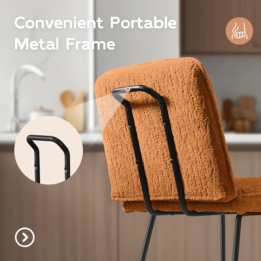 Ollega 26" Counter Height Bar Stools with Back, Set of 6, Brown Velvet
