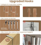10-Tier Over The Door Organizer with 4 Anti-Scratch Silicone Hooks & 10 Side Pockets, Hanging Shoe Organizer for Closet (20 Pairs), Behind the Door Storage