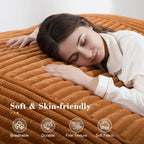 3-in-1 Giant Bean Bag Chair for Adults & Kid, Convertible Floor Sofa to Mattress, High-Density Foam Chair Bed with Washable Cover, Multi Functional Lounge Couch for Bedroom, Living Room (Orange)