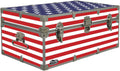 C&N Footlockers Designer Trunk - Fourth of July Americana Storage Trunk - 32x18x13.5 Inches (Stars & Stripes)