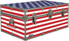 C&N Footlockers Designer Trunk - Fourth of July Americana Storage Trunk - 32x18x13.5 Inches (Stars & Stripes)