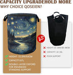 Night Sky Laundry Hamper,Collapsible Laundry Baskets,Stream Fireflies Dirty Clothes Baskets with Handles,Oxford Cloth Hamper for Bedroom,Bathroom,College Dorms, 16"x20"