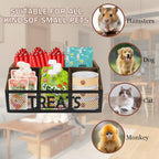 Geyecete dog treat jar dog treat container for countertop Dog Treat Container Wooden grid snack storage box trapezoid cat treat jar Desktop treat bar