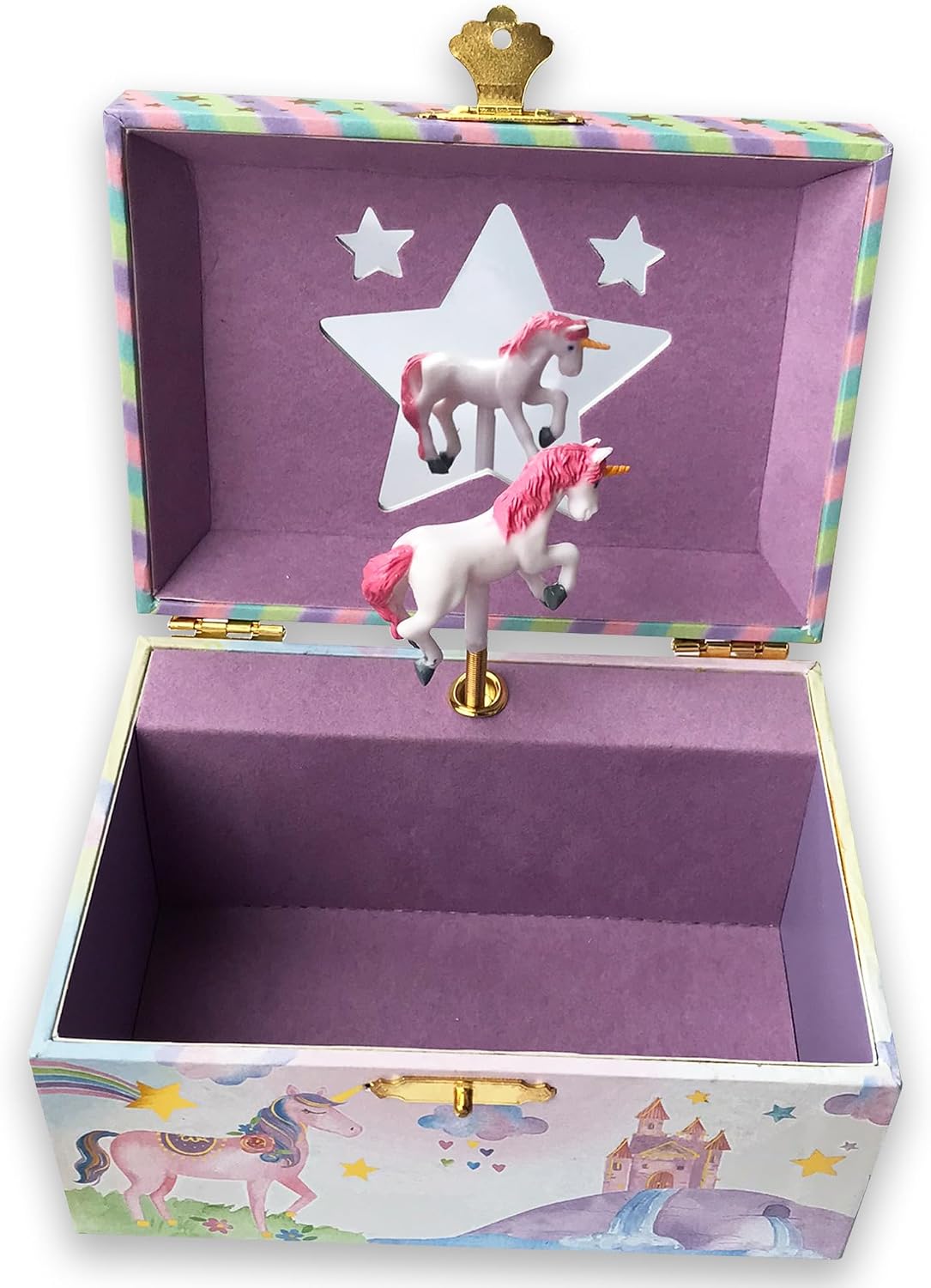BinkeGG Play [ Twinkle Twinkle Little Star ] (60 Tunes Option) Children Jewelry Box Unicorn Jewelry Music Box for Girls Jewelry Storage Box with Sankyo Musical Box Mechanism