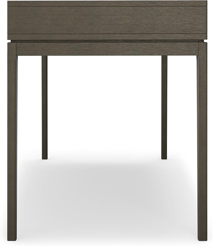 SIMPLIHOME Harper Desk - 60-Inch Wide Solid Hardwood Writing Desk in Farmhouse Grey, Mid-Century Modern Home Office Computer Table for Workspace or Study with 2 Drawers and Flip-Down Keyboard Tray