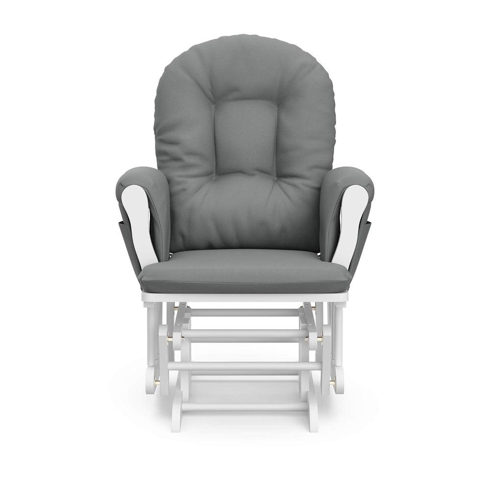 Storkcraft Premium Hoop Glider & Ottoman, White/Gray