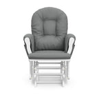Storkcraft Premium Hoop Glider & Ottoman (White/Gray) — GREENGUARD Gold Certified Nursery Glider, Solid Wood Craftsmanship, Smooth-Gliding, Award-Winning